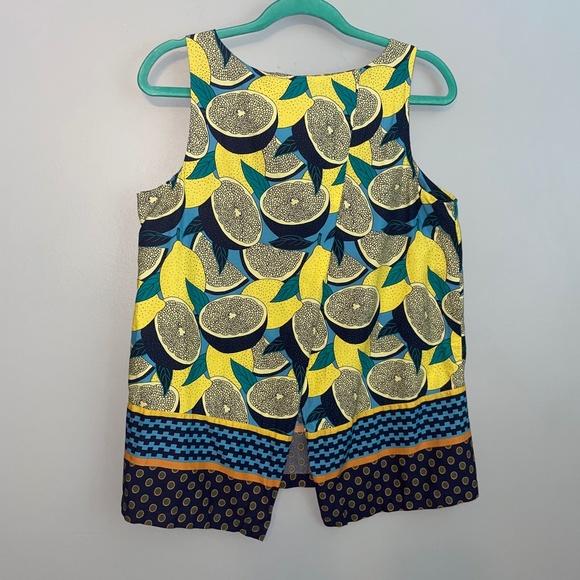 EUC Ann Taylor Factory Split Open Back Sleeveless Lemon Tank Top Size Small - Picture 3 of 4